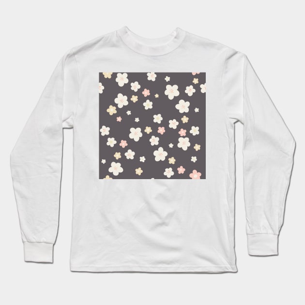 Pretty daisies repeat pattern print Long Sleeve T-Shirt by NattyDesigns